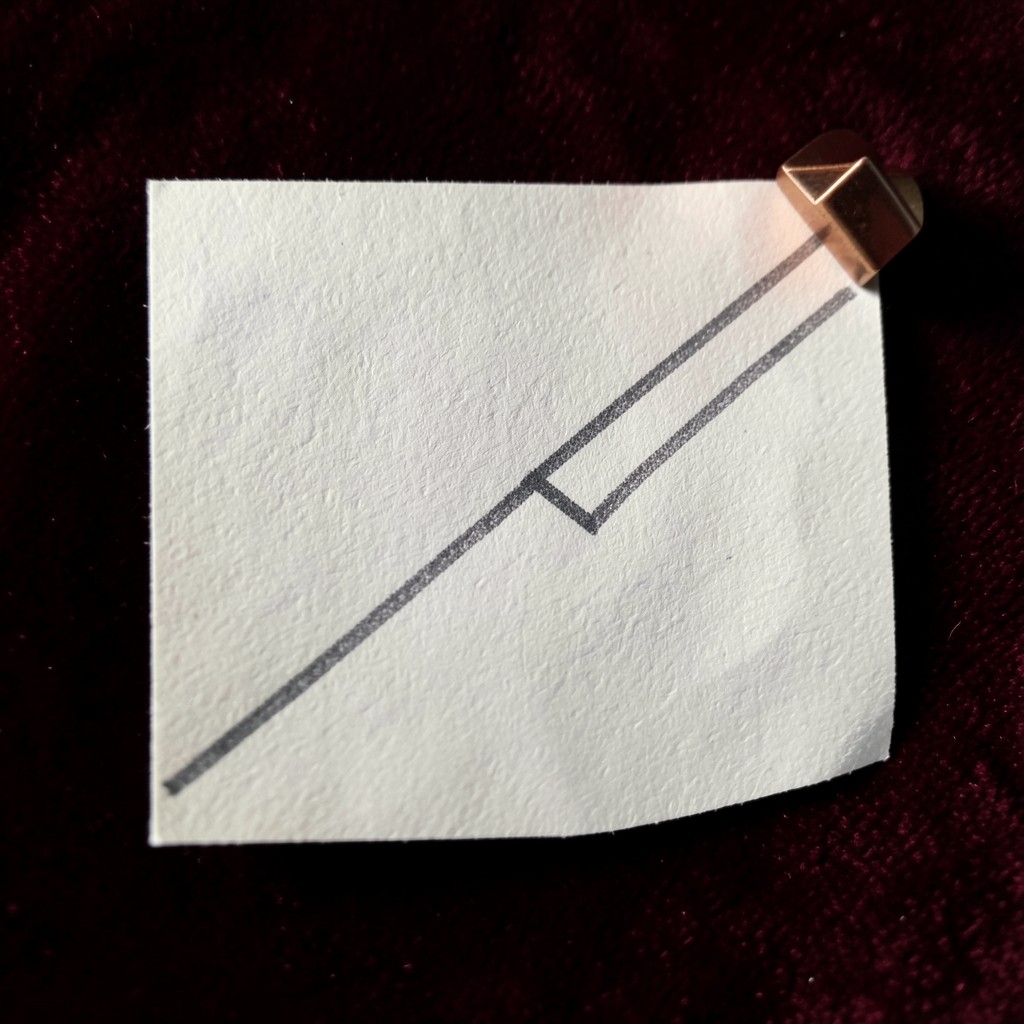Close view of two rising parallel pencil lines with a zigzag path between them